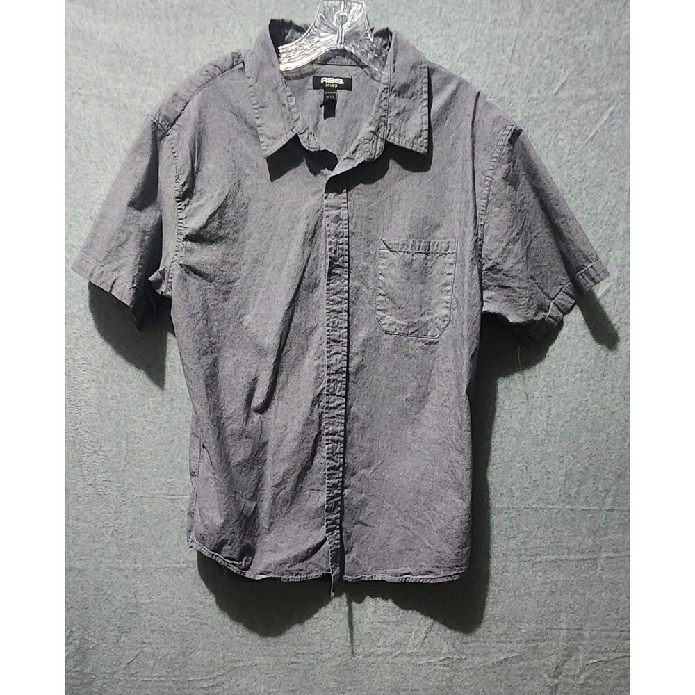 RSQ Mens Shirt Button Up Size XL  Short Sleeve Dark Gray